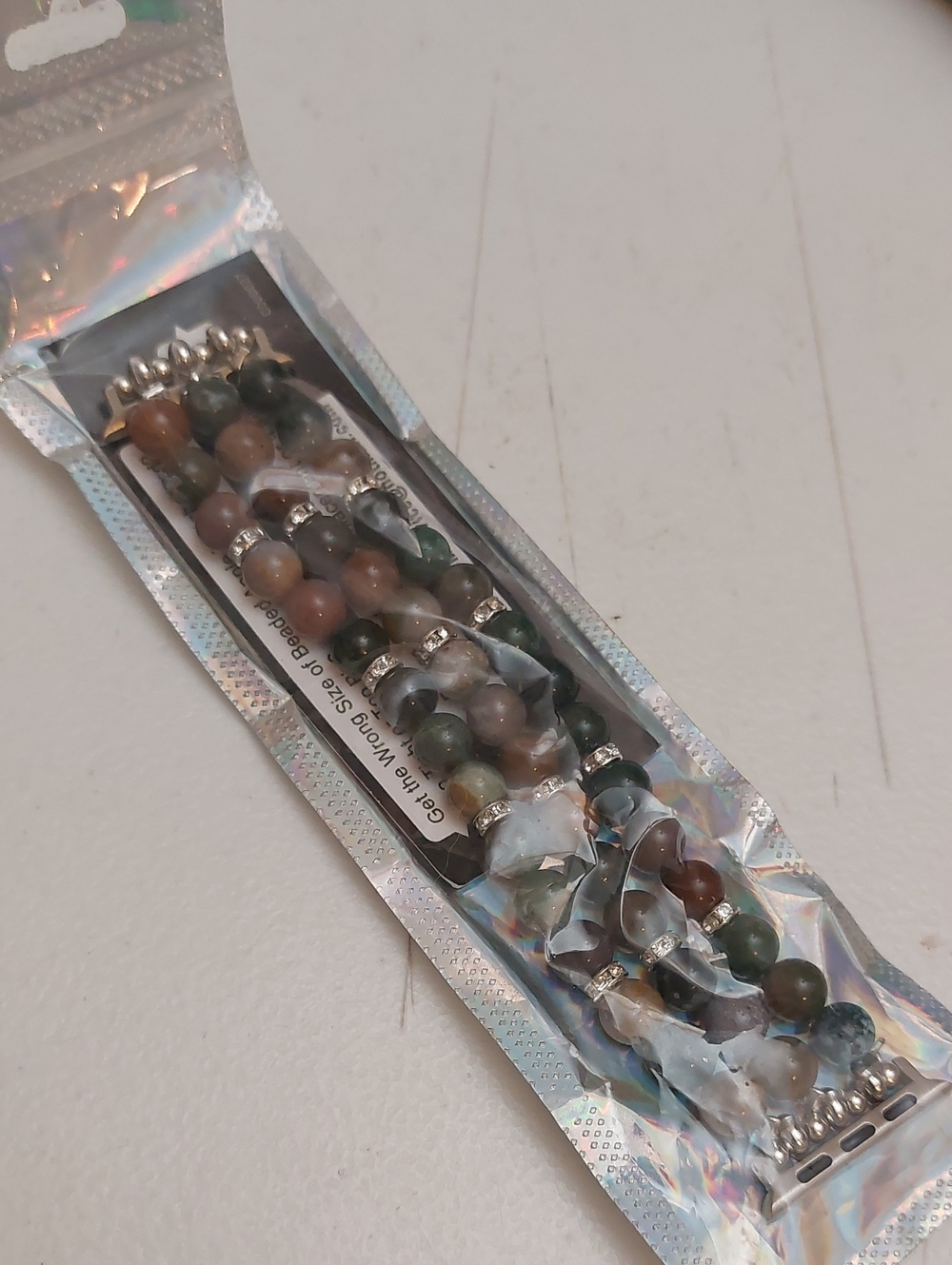 38mm Indian Agate Beads Watch Band